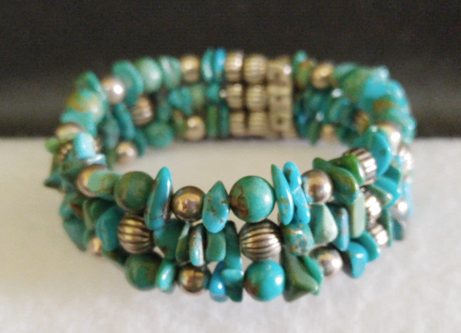 DESIGNER STERLING SILVER AND TURQUOISE BRACELET