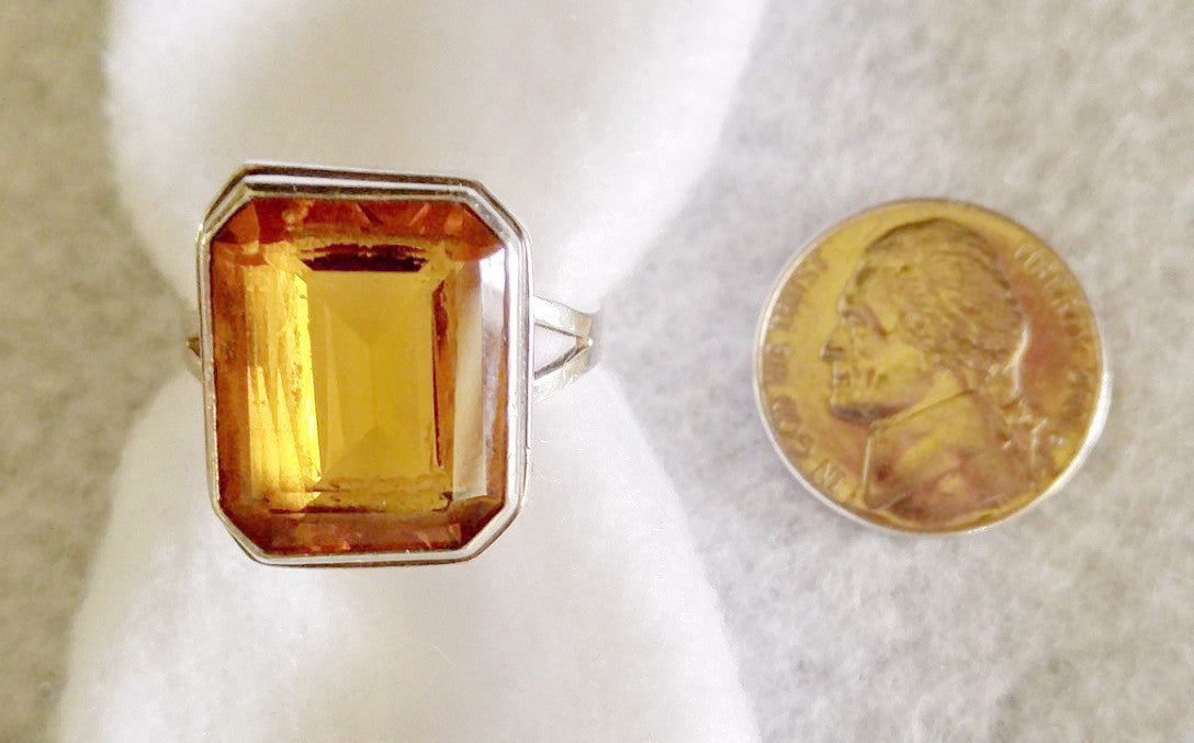 STERLING SILVER AND TOPAZ RING