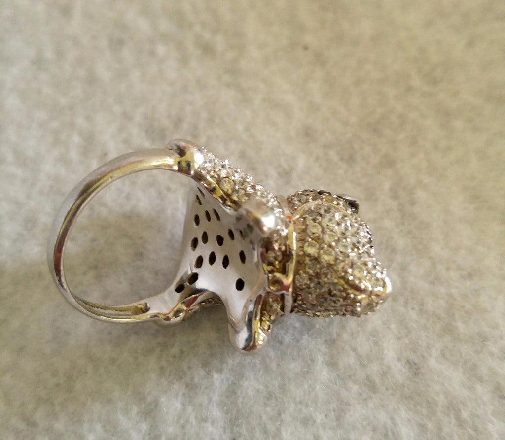 STERLING SILVER AND RHINESTONE RING