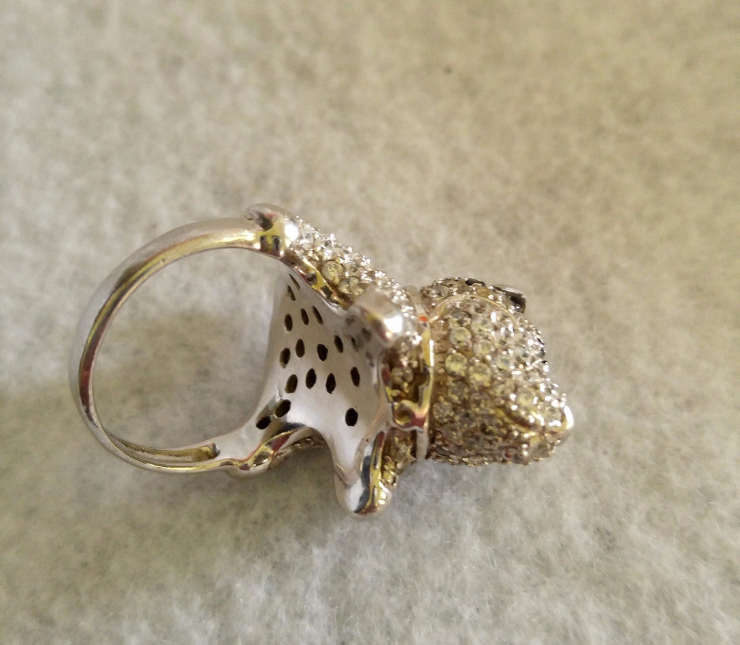 STERLING SILVER AND RHINESTONE RING