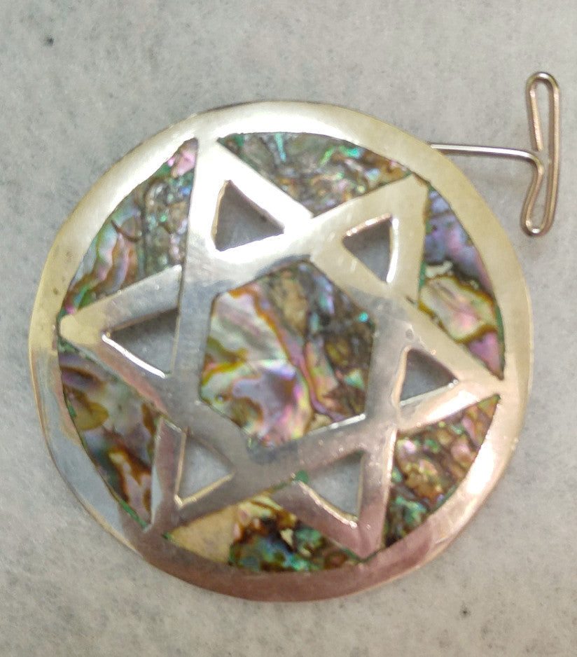 STERLING SILVER AND ABALONE PENDANT/PIN