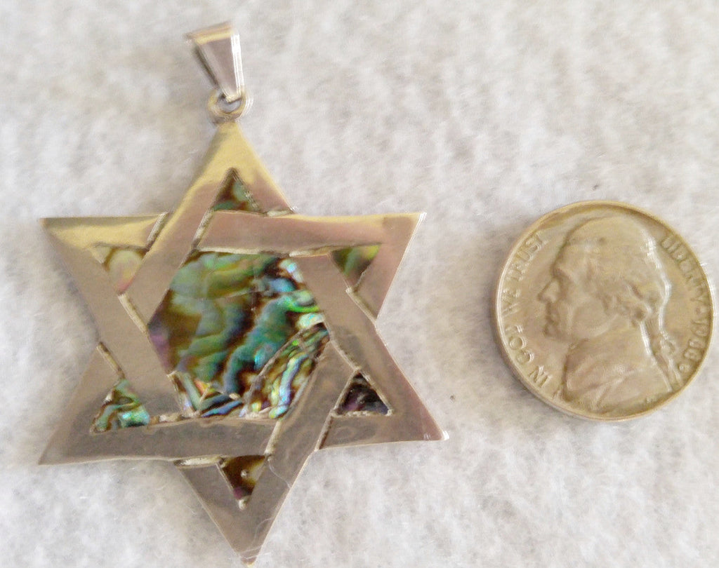 STERLING SILVER AND ABALONE PENDANT