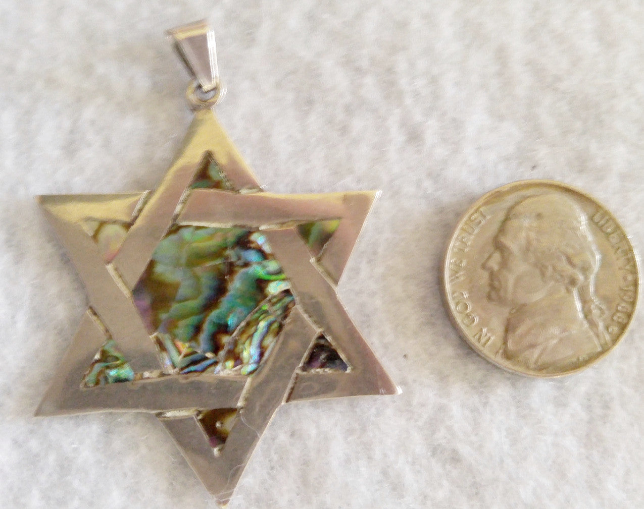 STERLING SILVER AND ABALONE PENDANT