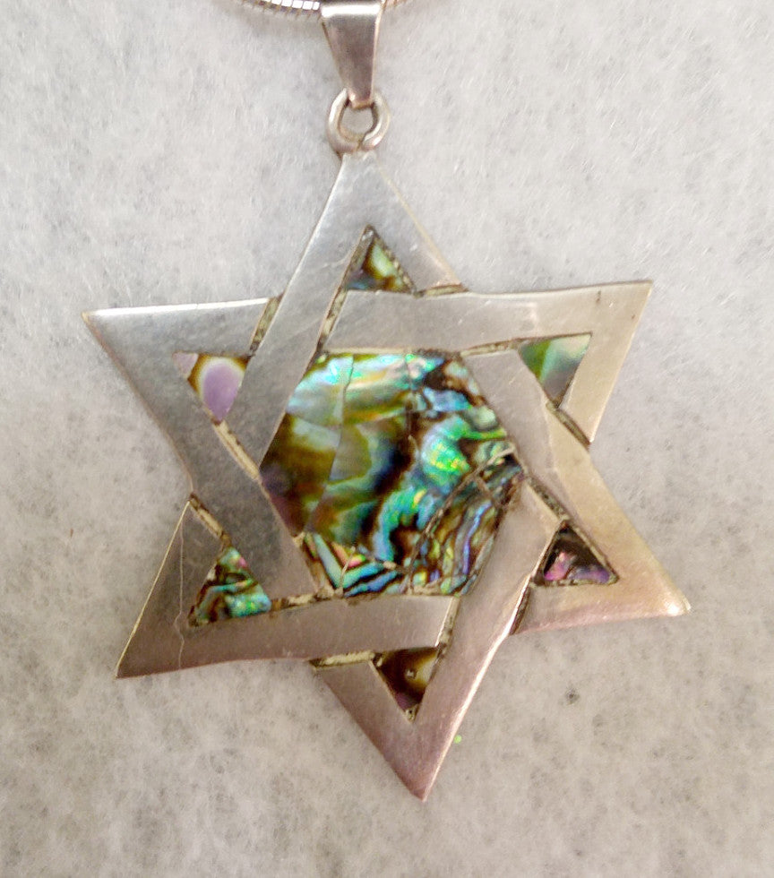 STERLING SILVER AND ABALONE PENDANT